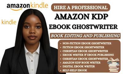 I will ebook ghostwriter, KDP book writer, ghost book writer, non fiction ghostwriter
