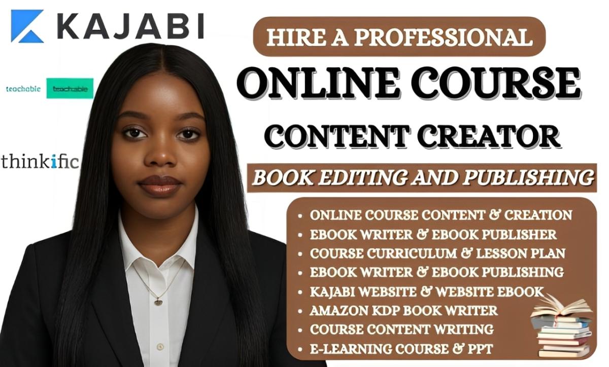 I Will Create Online Course Content, Curriculum, Lesson Plan & Course Creation on Kajabi