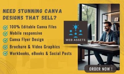 I will create any Canva digital art design, graphic design, flyer, logo, brochure, video