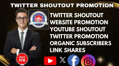 I will do Twitter shoutout and promotion to 1M USA, UK IG, YT, WIX, FB, crypto users