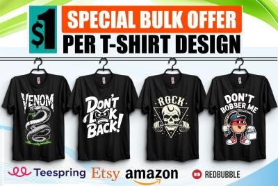 Good Typography T-Shirt and Custom Bulk Merchandise Design