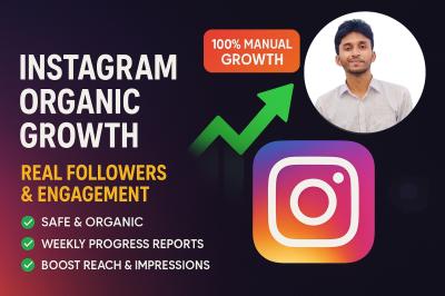 I Will Grow Your Instagram Organically with Real Manual Engagement