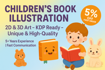 I will ghostwrite and illustrate your children book, short stories with KDP ready files