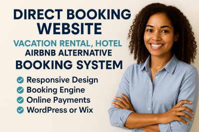 I will direct booking website vacation rental hotel Airbnb alternative booking system