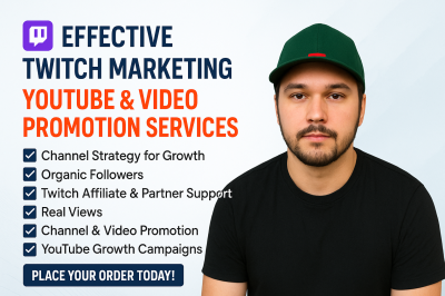 I will do YouTube Twitch channel promotion for live viewers, chatters, Twitch affiliate