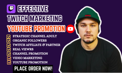 I will do YouTube & Twitch channel promotion for live viewers, chatters, Twitch affiliate