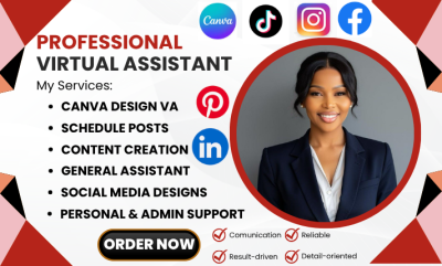 I will be social media manager editable Canva template Canva presentation VA