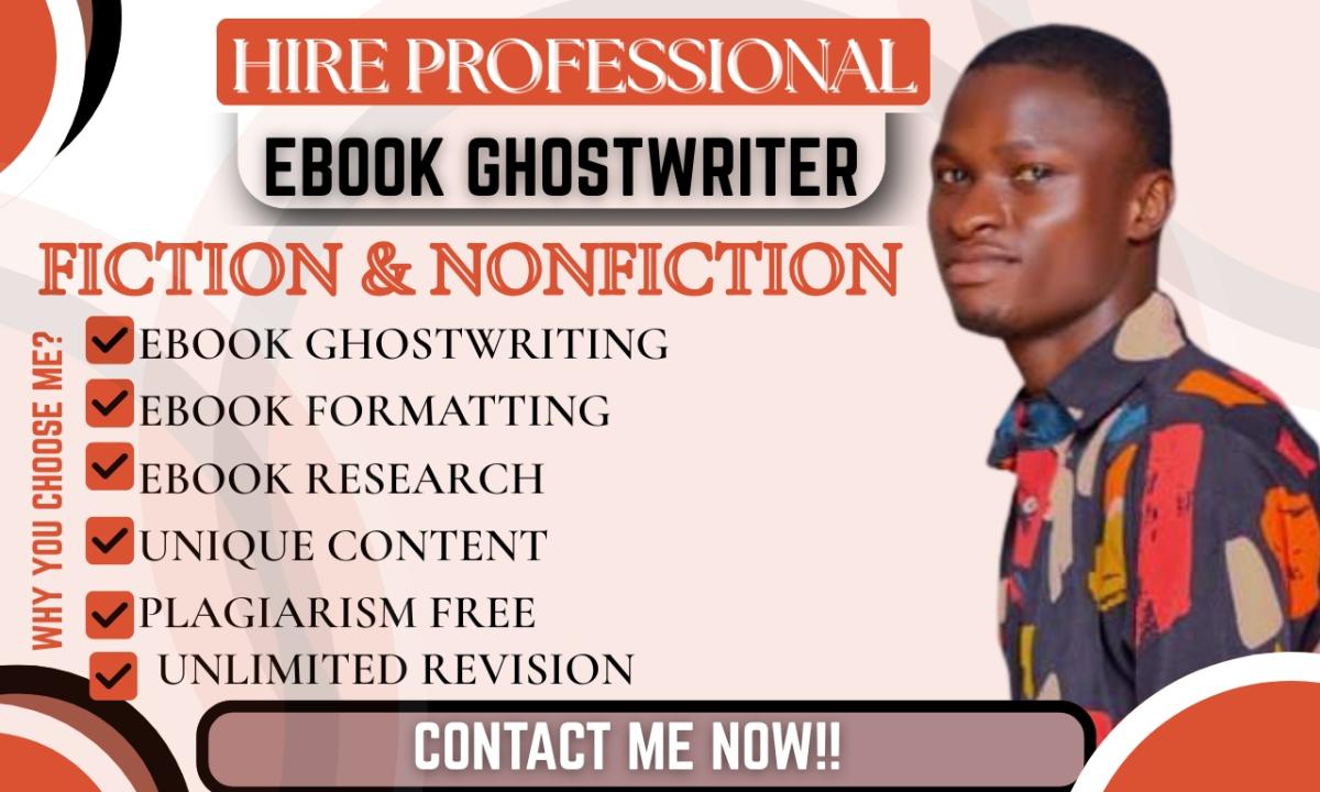 I Will Be Ebook Ghostwriter, Ebook Writer for Self Help, Wellness, Marketing Book Writing
