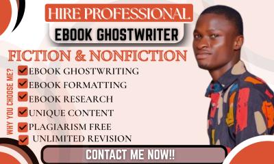 I Will Be Ebook Ghostwriter, Ebook Writer for Self Help, Wellness, Marketing Book Writing