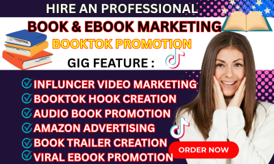 I will promote BookTok rank viral influencer video TikTok ebook marketing book trailer