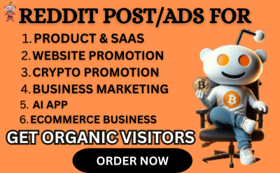I will do Reddit post for website IPTV app game ecommerce marketing or crypto manager
