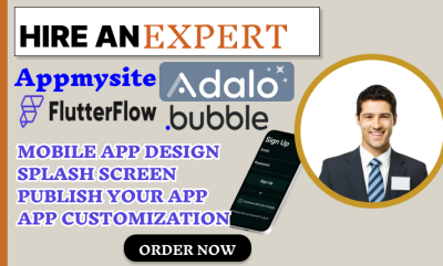 I will app design, mobile development, appmysite, flutterflow, bubble, bubble io, app