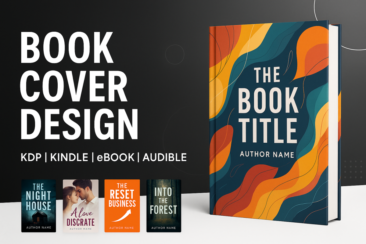 I will design a professional book cover, ebook cover, KDP or audible cover design