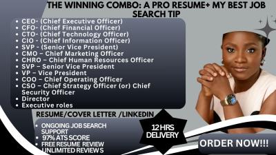 I will write a professional C-Suite Executive Resume