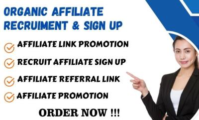I will do affiliate referral link promotion, affiliate marketing affiliate link sign up