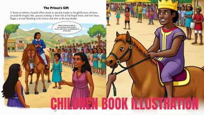 I will create children ebook illustration fairy tales and bedtime story book animation