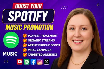 I will promote your Spotify track to real listeners and boost streams organic