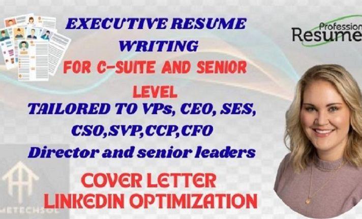 I will write professional executive resume ATS resume writing LinkedIn and cover letter