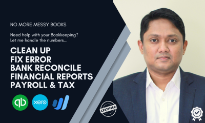 I will do bookkeeping clean up, catch up, reconcile using QuickBooks Online Xero