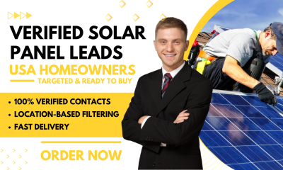 I will generate verified solar panel leads for USA homeowners