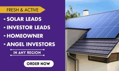 I Will Generate Verified Investor Leads, Solar Leads, Homeowner Leads in Any Region