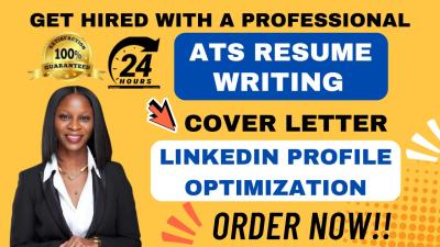 I will write professional resume writing ATS executive resume CV cover letter LinkedIn