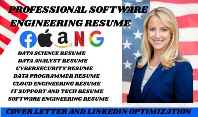 I will write ATS tech resume, software engineer, IT, ATS tech resume