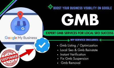 I will reinstate GMB, suspended Google My Business, local SEO, GMB ranking, GMB listing