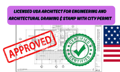 I will draw architectural drawing, engineering drawing, stamp city permits, floor plan