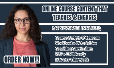 I Will Create Your Online Course Content and Workbook Expertly
