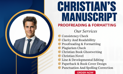 I Will Edit Your Christian Book, Proofread, Format, Novel, Prayer Journal, Book Design