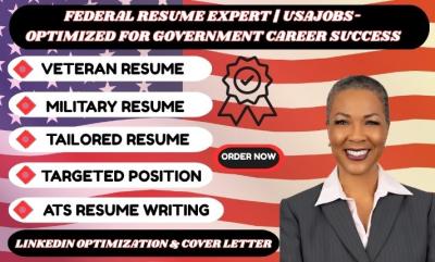I Will Write Professional ATS Federal, USAJOBS, and Veteran Resume Writing