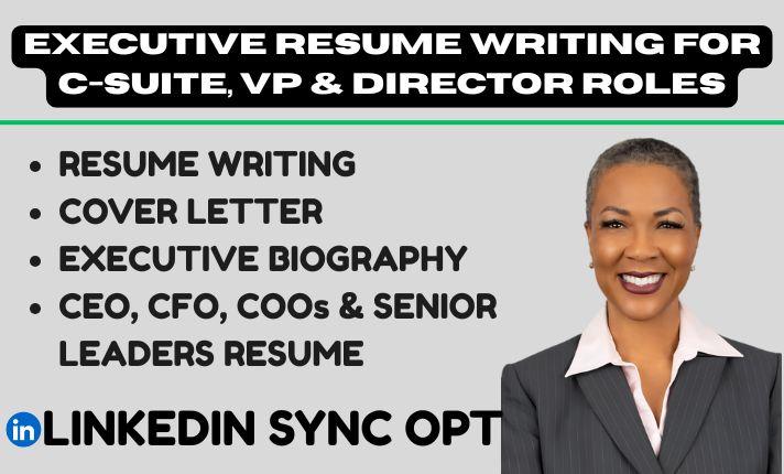 I will write professional executive resume, cover letter and LinkedIn for ATS friendly