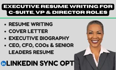 I will write professional executive resume, cover letter and LinkedIn for ATS friendly