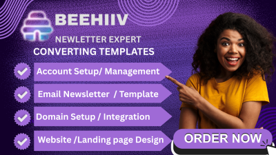 I will setup beehiiv newsletter template beehiiv landing page beehiiv website beehiiv