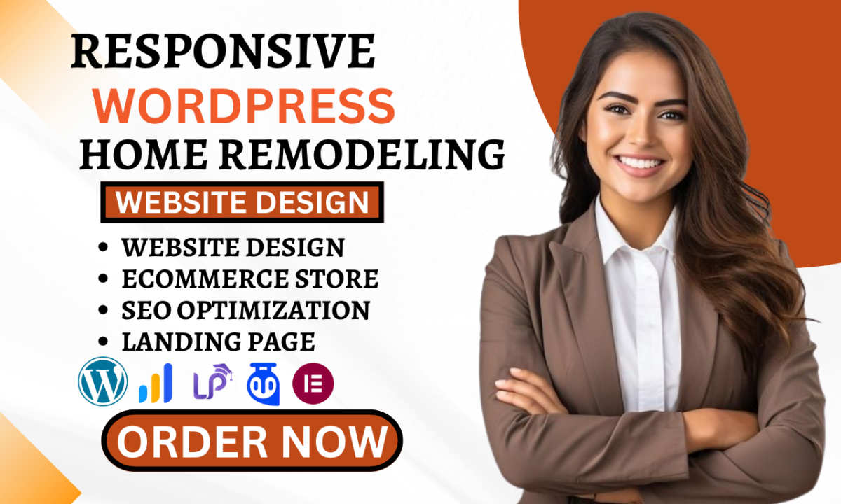 I will design home remodeling website, kitchen remodeling, home construction website