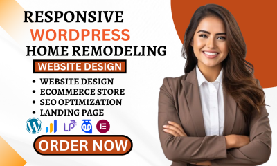 I will design home remodeling website, kitchen remodeling, home construction website