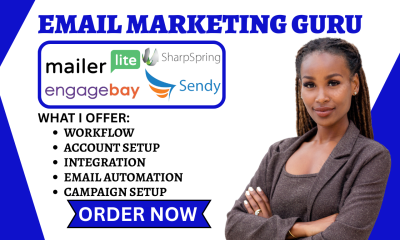 I will do ZeptoMail Lead Connector SharpSpring Sendy EngageBay MailerLite Automation