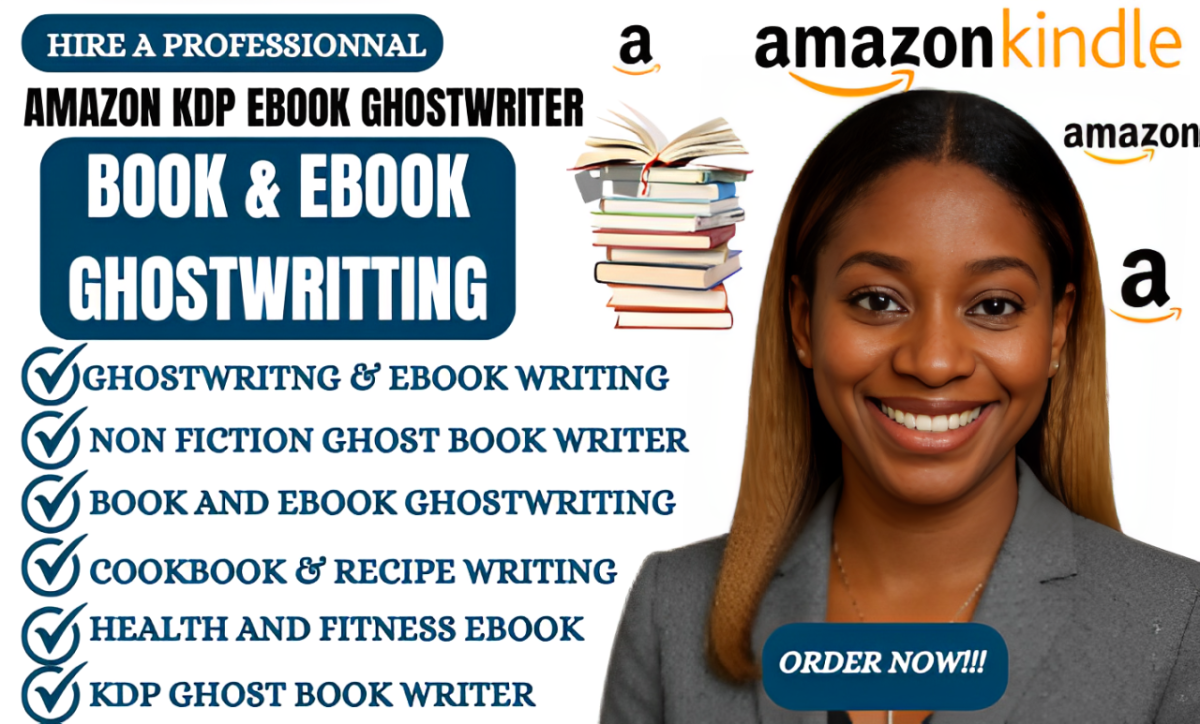 I will ebook ghostwriter, KDP book writer, non fiction ghostwriter, ghost book writer