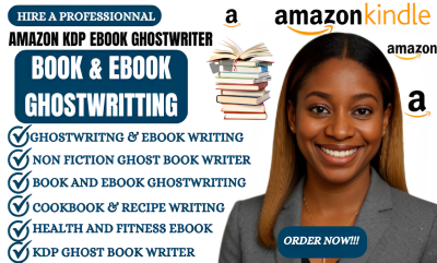 I will ebook ghostwriter, KDP book writer, non fiction ghostwriter, ghost book writer