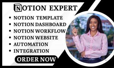 I will do Notion Template Notion Dashboard Notion Workspace Automation Integration