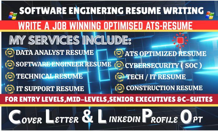 I will write a FAANG-ready Software Engineer, IT, or Tech Resume