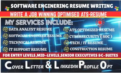 I will write a FAANG-ready Software Engineer, IT, or Tech Resume