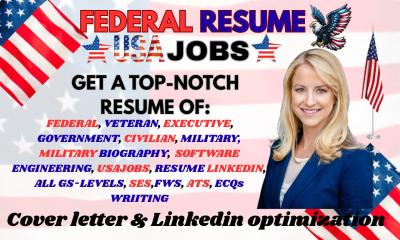 I will write ATS Resume Writing, Federal Resume Writing for USA Jobs, Executive Resume & CV