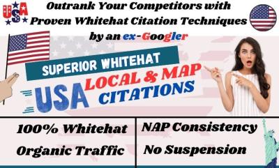 I Will Create USA Local Citations, 1000 Map Citations to Rank on Google My Business, Local SEO, Google Map Citations, USA Local Citation, Map