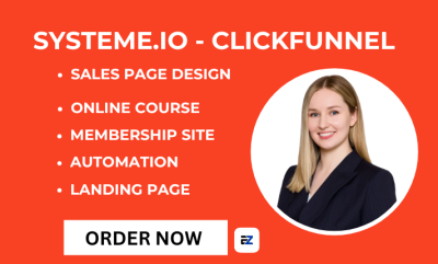 I will design Ezycourse Website, Unbounce Landing Page, Showit, Systeme.io, ClickFunnel