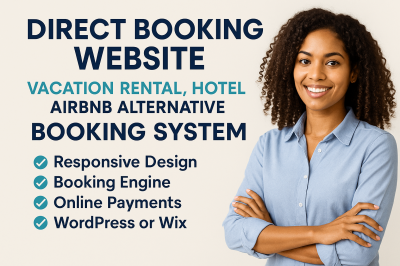 I Will Design a Direct Booking Website for Hotel, Airbnb, Clinic, or Apartment Rental