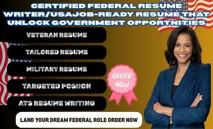 I will write ATS Federal Resume USAJOBS Resume Executive Resume and Resume Writing