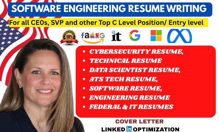I will write software engineering resume, tech resume, data scientist resume IT, tech CV