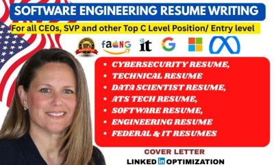 I will write software engineering resume, tech resume, data scientist resume IT, tech CV